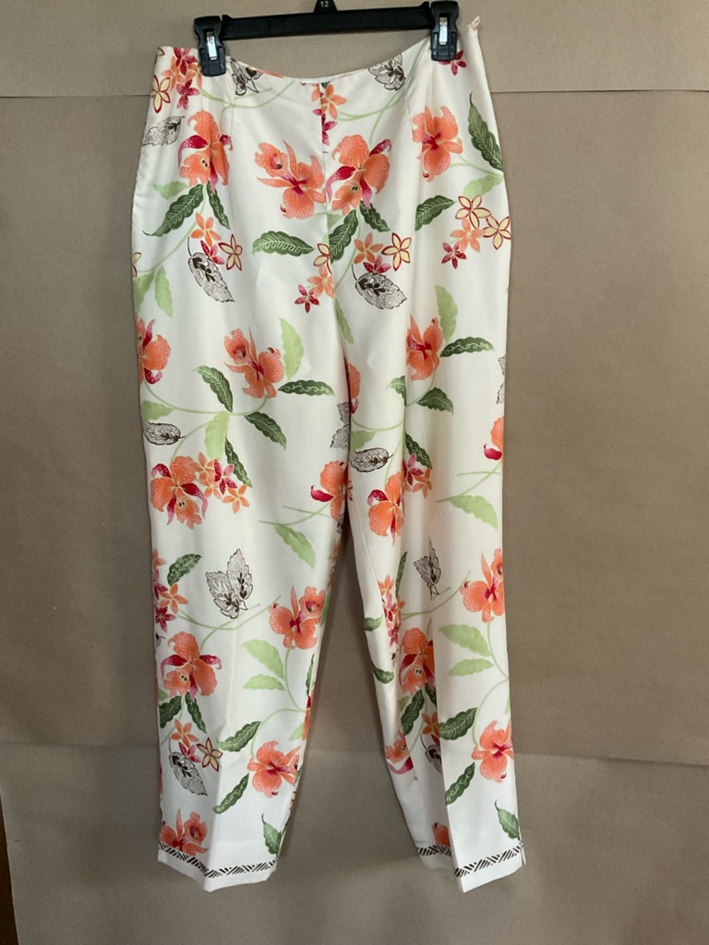 Talbots vintage silk floral pants. Side zipper. Size 12